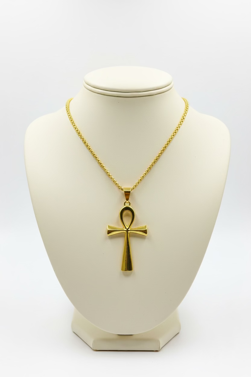 Gold Stainless Steel Ankh