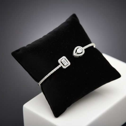 Clear Silver Bangle