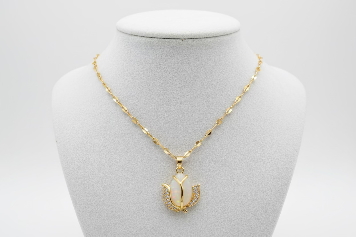 Gold Rose w/ Opal insert