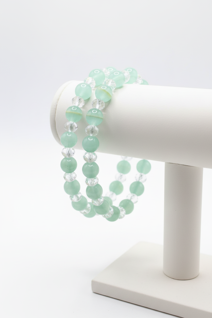 Teal Cats Eye Beaded Bracelet