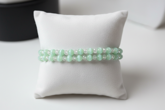 Teal Cats Eye Beaded Bracelet