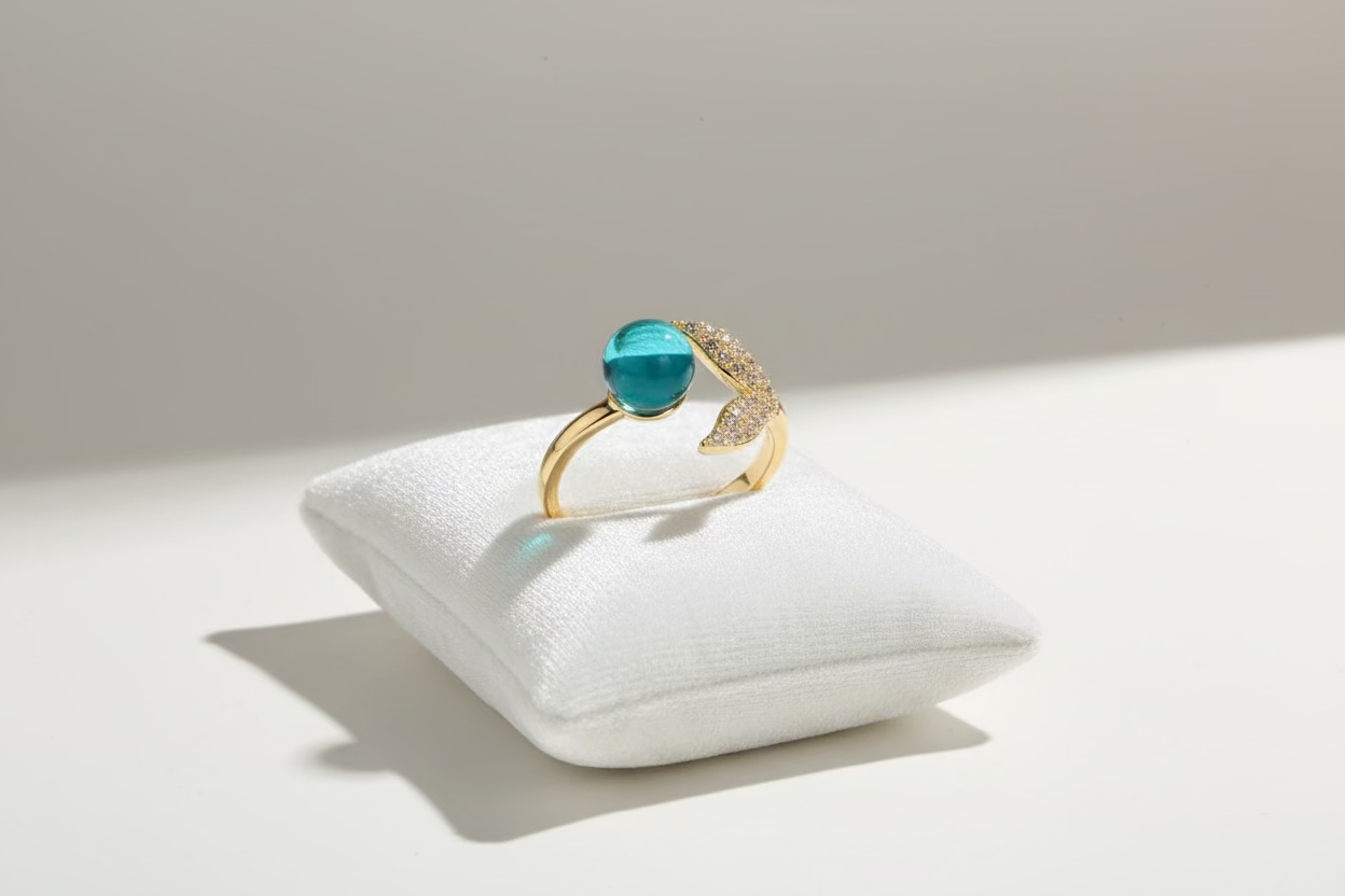 Mermaid Tail w/ Teal orb Ring