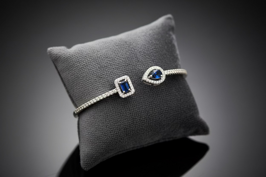 Sapphire Bangle (Silver)