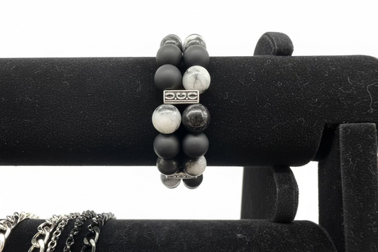 Grey, Black and Silver Bracelet