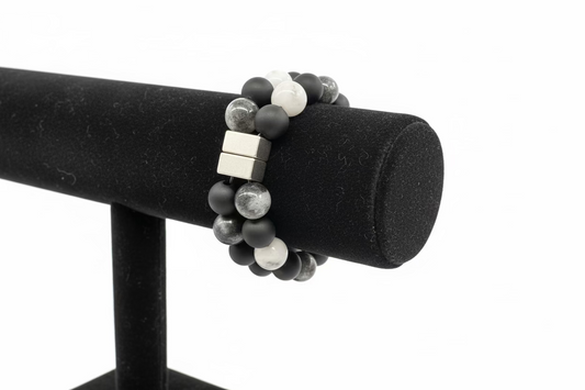 Grey, Black and Silver Bracelet